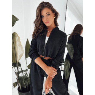 Fekete női rövid bomber dzseki