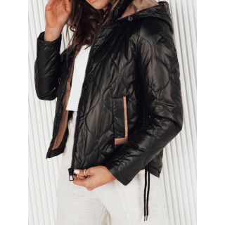 Női steppelt fekete kabát tavaszra