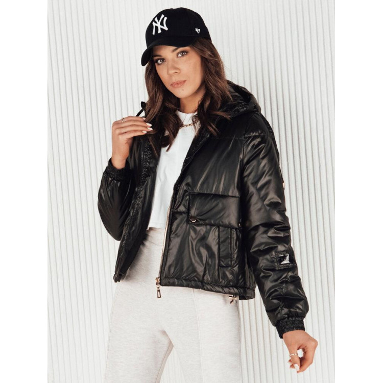 Női fekete színű oversize kabát