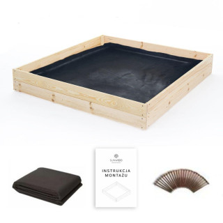 Fából készült ágyas zöldségeknek - 120x120x18cm