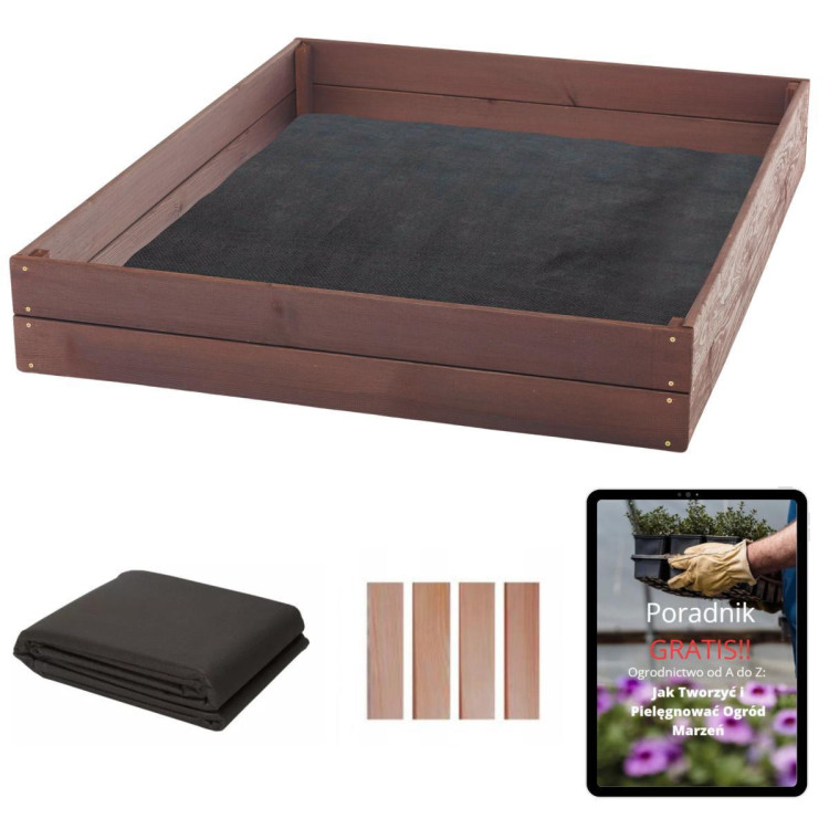 Impregnált kerti faágyas -  120x120x18cm