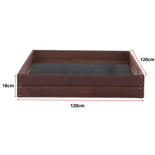 Impregnált kerti faágyas -  120x120x18cm