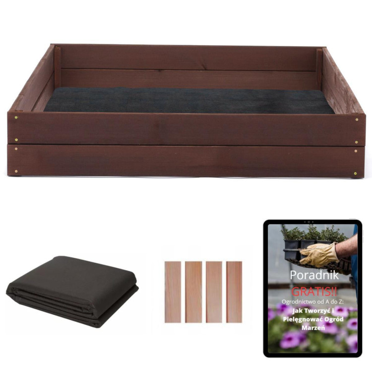 Impregnált kerti faágyas - 140x120x18cm