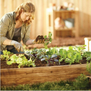 Impregnált kerti faágyas - 140x120x18cm