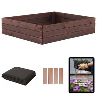 Impregnált kerti faágyas - 120x120x27cm