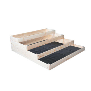 Fából készült 4 szintes virágágyás - 120x120x36cm