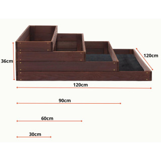 Impregnált 4 szintes faágyas - 120x120x36cm