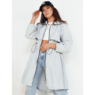 Tavaszi női parka kabát világosszürke színben