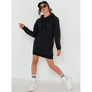 Női kapucnis ruha fekete színben