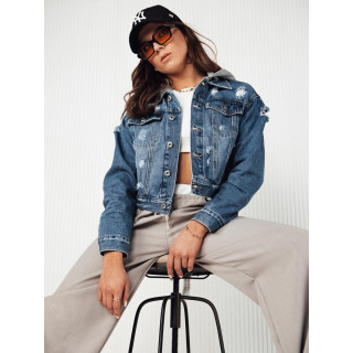 Női farmerdzseki világoskék színben kapucnival