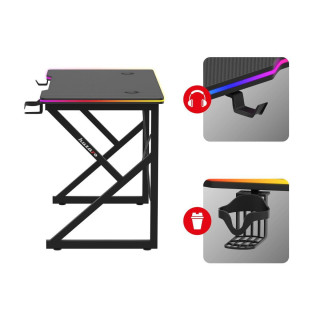 Fekete játékasztal Huzaro HERO 1.7 RGB BLACK