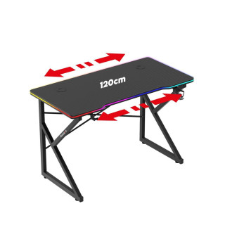 Fekete játékasztal Huzaro HERO 1.7 RGB BLACK