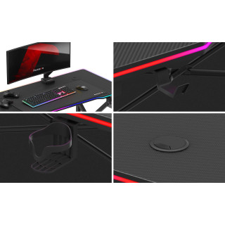 Fekete játékasztal Huzaro HERO 1.7 RGB BLACK