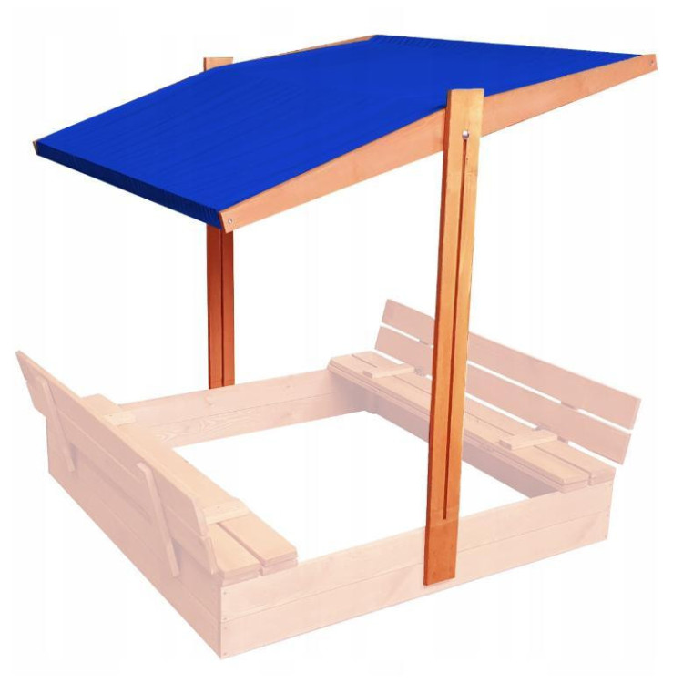 Állítható kék napellenző homokozóhoz - 120x120 cm