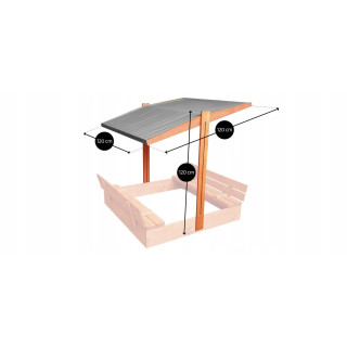 Állítható kék napellenző homokozóhoz - 120x120 cm