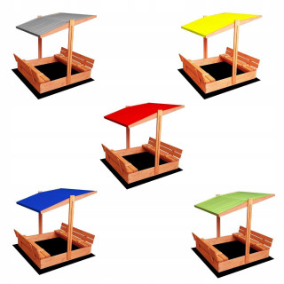 Állítható kék napellenző homokozóhoz - 120x120 cm