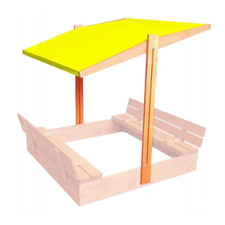 Állítható sárga napellenző homokozóhoz - 120x120 cm