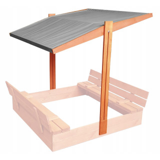 Állítható szürke napellenző homokozóhoz - 120x120 cm