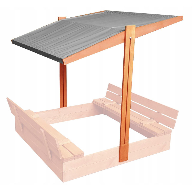 Állítható szürke napellenző homokozóhoz - 120x120 cm