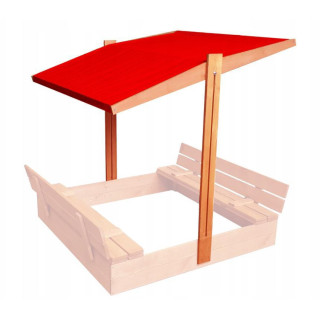 Állítható piros napellenző homokozóhoz - 140x140 cm