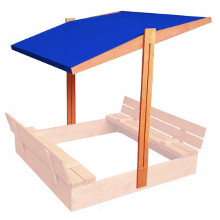 Állítható kék napellenző homokozóhoz - 120x120 cm