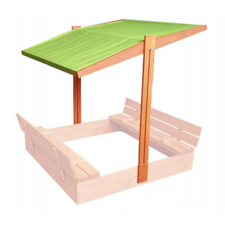 Állítható zöld napellenző homokozóhoz - 120x120 cm