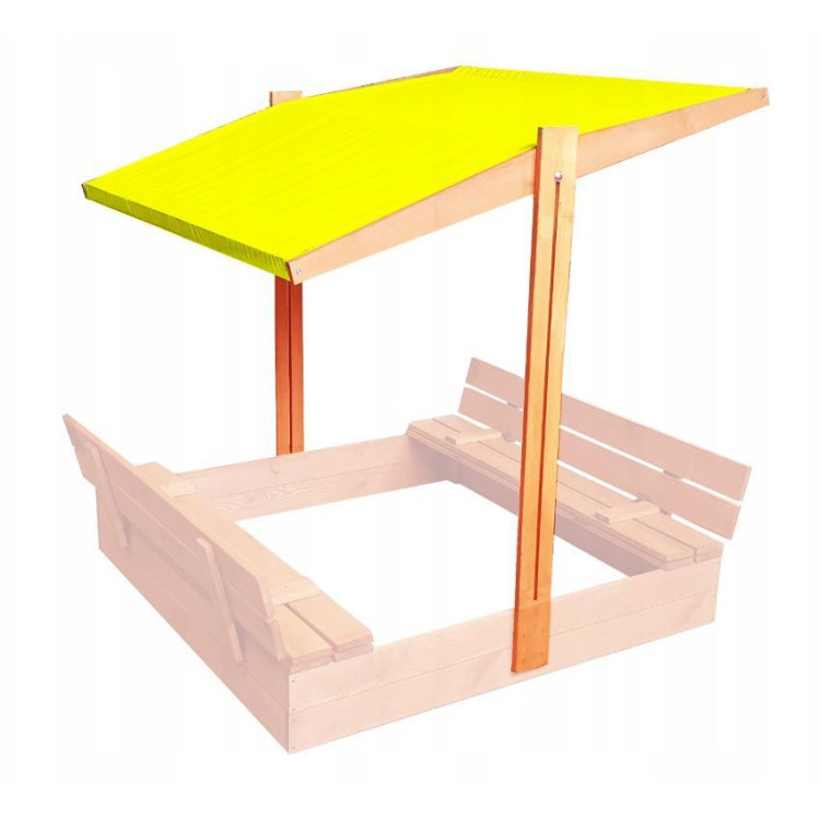 Állítható sárga napellenző homokozóhoz - 120x120 cm