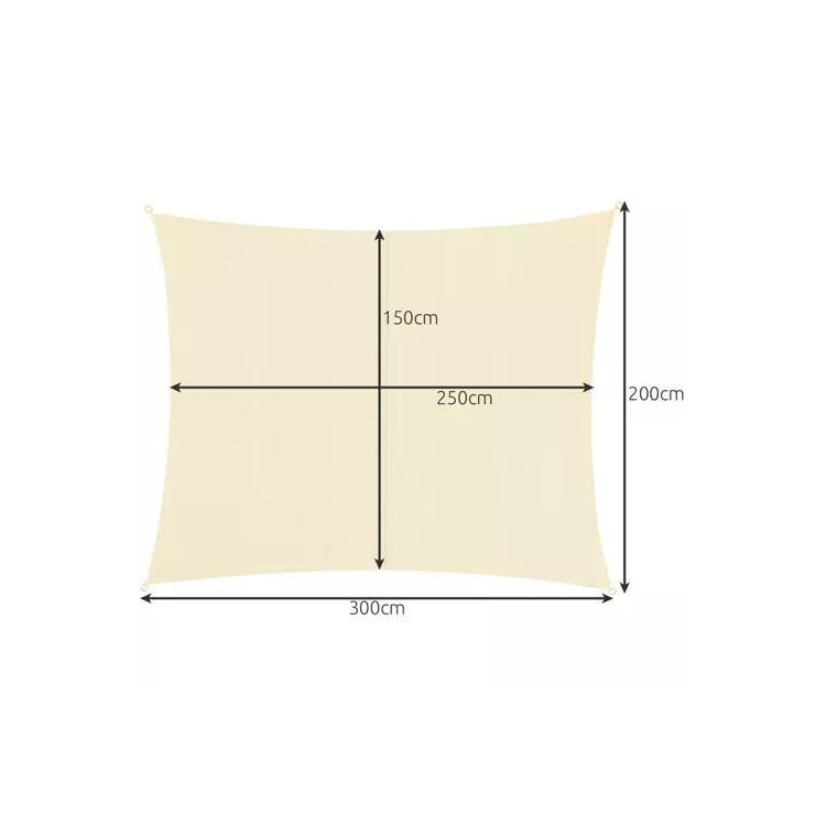 Bézs színű vízálló árnyékoló - 3x2 m