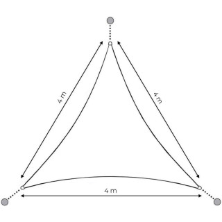 Vízálló szürke árnyékoló ponyva - 4x4x4 m