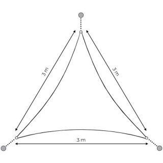 Vízálló szürke árnyékoló ponyva - 3x3x3 m