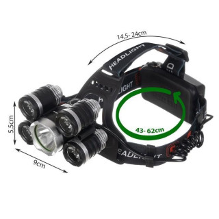 Fejlámpa 5 x LED T6 CREE