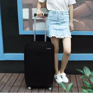 Fekete bőrönd huzat L - es méret