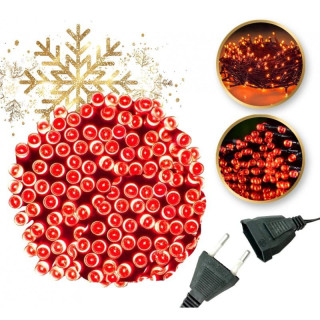 Karácsonyi, piros LED fények - 8 m