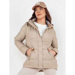 Női steppelt bézs színű kabát