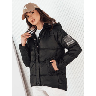 Női steppelt kabát fekete színben