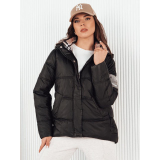 Női steppelt kabát fekete színben