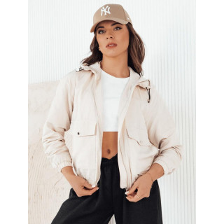 Bézs átmeneti kabát kapucnival