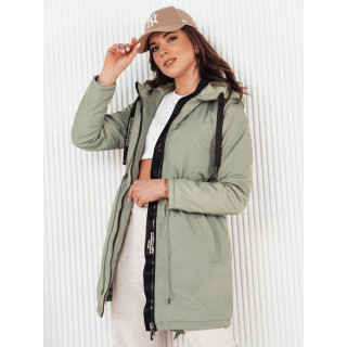 Tavaszi női parka világoszöld színben
