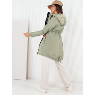 Tavaszi női parka világoszöld színben