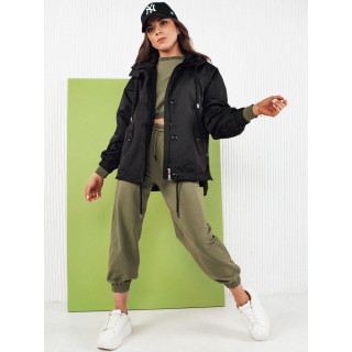 Aszimmetrikus női kabát fekete színben