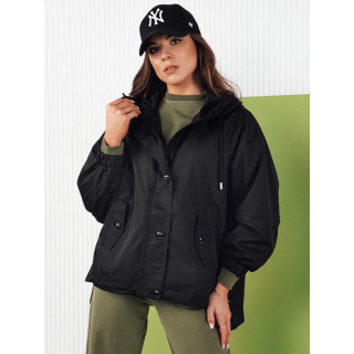 Aszimmetrikus női kabát fekete színben