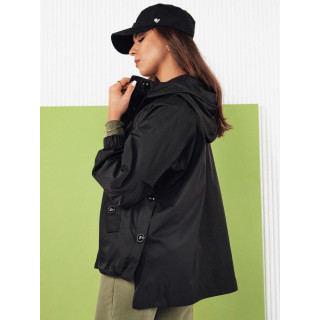 Aszimmetrikus női kabát fekete színben