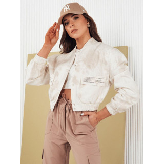 Női rövid bomberdzseki bézs színben