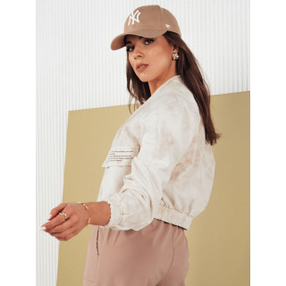 Női rövid bomberdzseki bézs színben