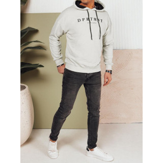 Férfi pamut pulóver  szürke színben