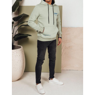 Férfi pulóver mintával olíva színben