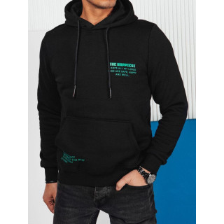 Fekete pamut pulóver férfiaknak