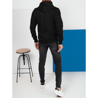 Fekete pamut pulóver férfiaknak