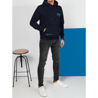 Sötétkék férfi pulóver mintával