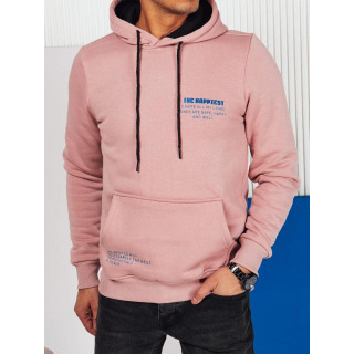 Rózsaszín férfi pamut pulóver